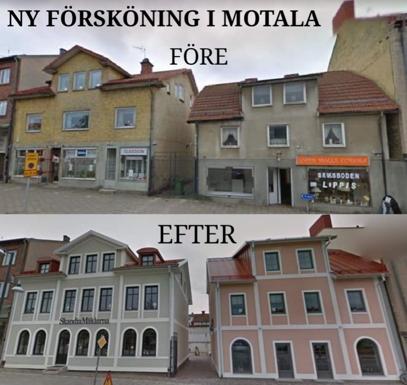 Sveriges bästa fasadåterställning finns på Drottninggatan 19 i Motala och utfördes av Repslagaren Fastigheter.