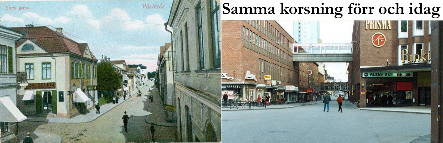 Punkt till höger. Rivningarna i Västerås var så omfattande att nästan inga av de vackra gamla husen återstår.