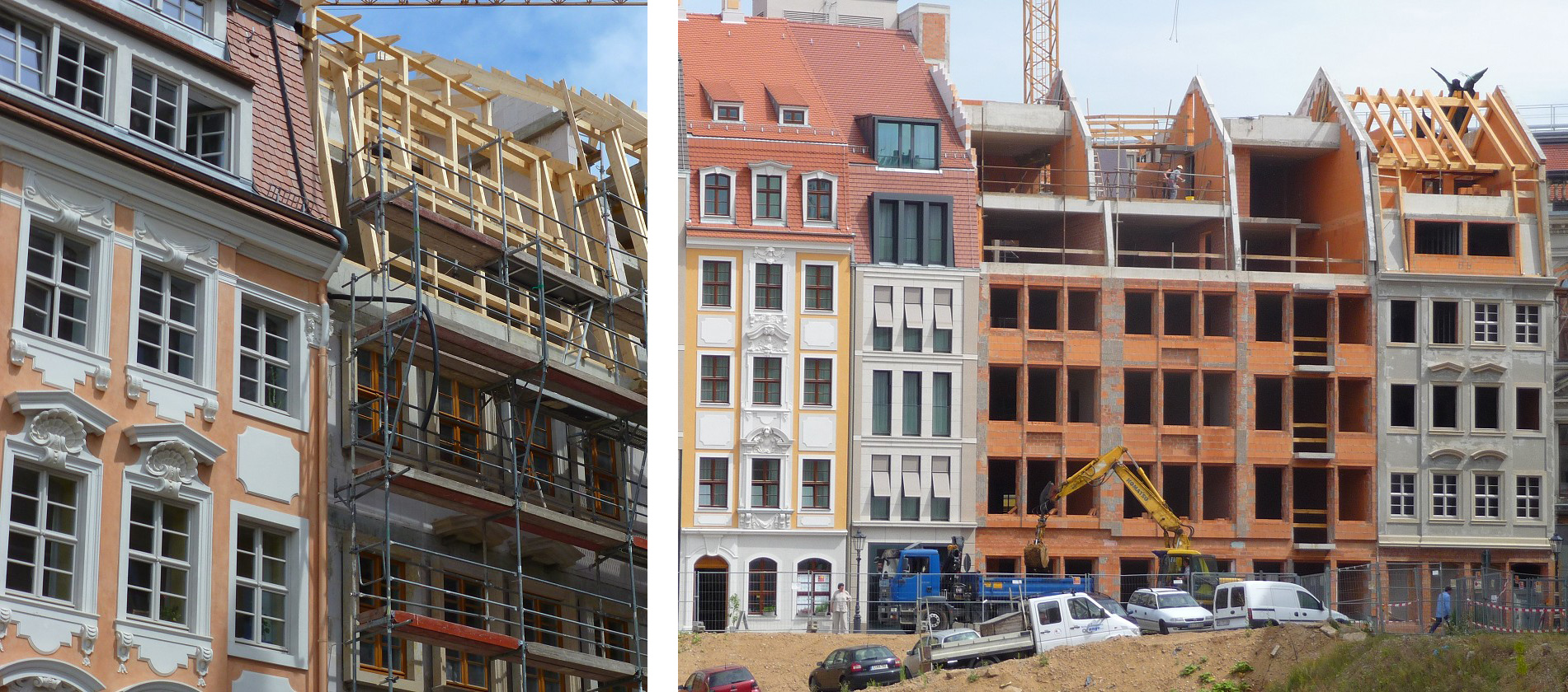 Pågående byggnation i Dresden.