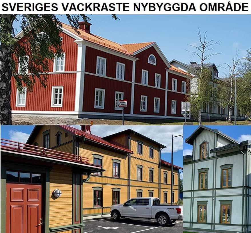 Vinnare av Arkitekturupprorets finpris 2020. Trygghetsboende i Järvsö består av flera hus i olika former och färger. 