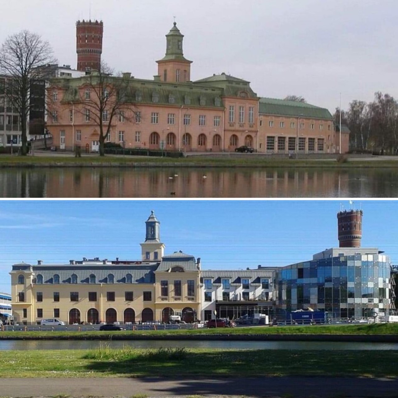 Är glashuset i Kalmar Sveriges fulaste nyproduktion 2020? Jämför före och efter förfulningen.