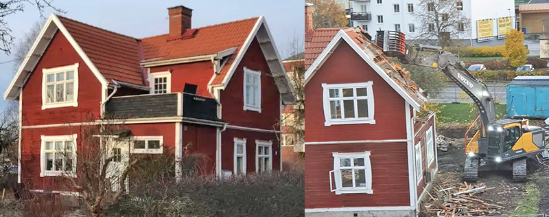 Är Byggherren Nordkvist (Striet Invest AB) årets kulturmarodör efter rivningen av det vackra gamla trähuset i Köping?