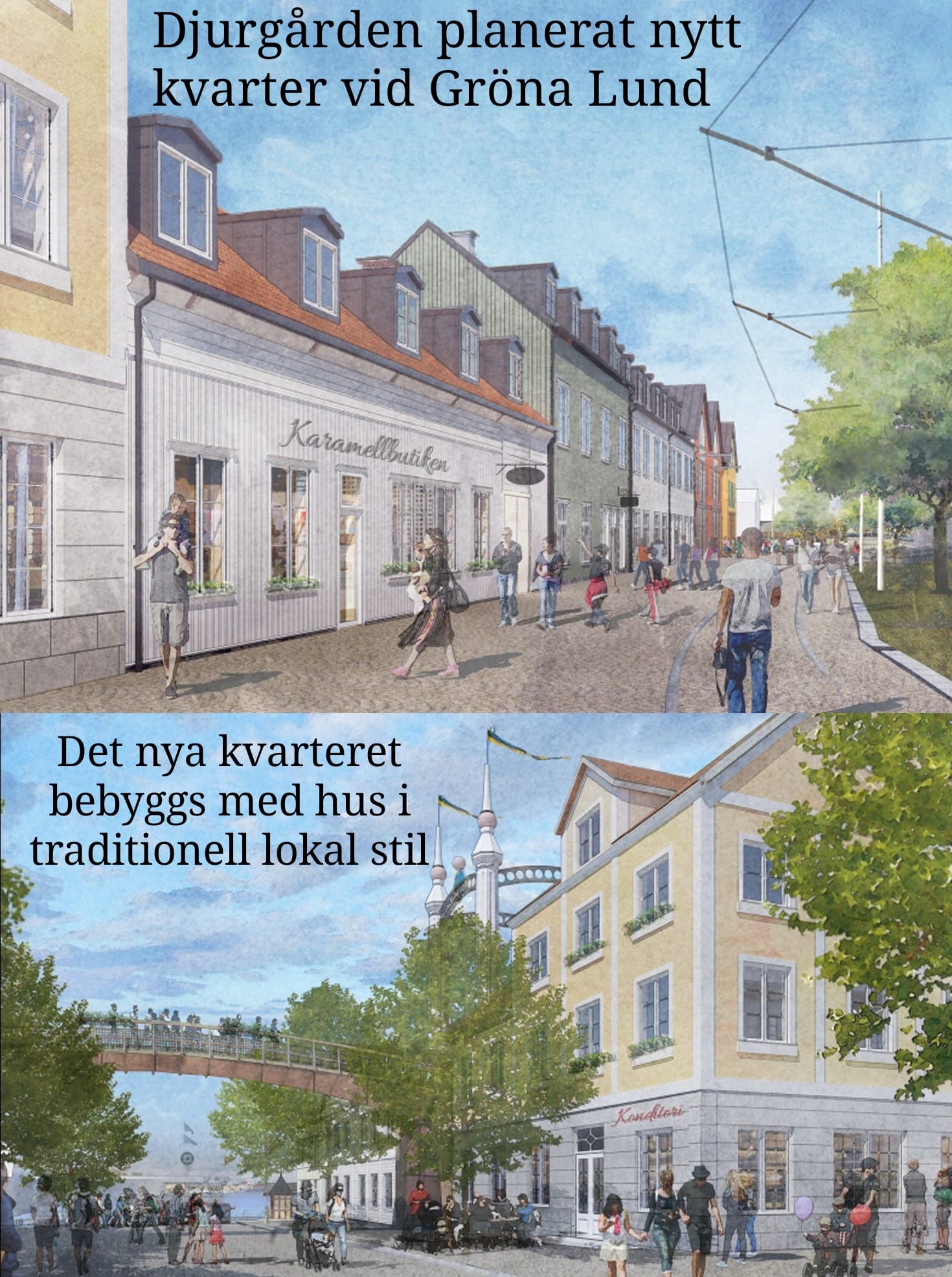 Trots att Gert Wingårdhs nya bunker ligger i närheten väljer Gröna Lund istället att låta det nya kvarteret få nya hus vars arkitektur har tagit inspiration från det gamla Djurgården. 